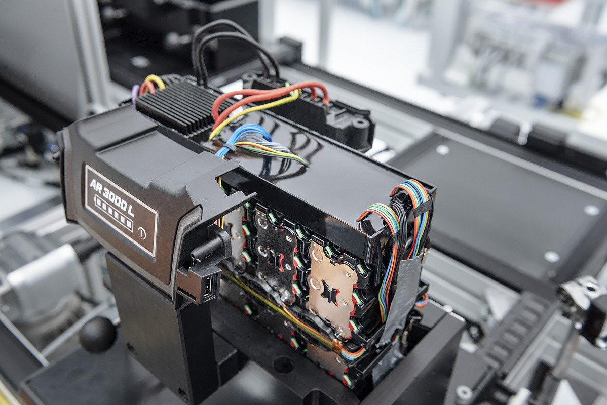 STIHL battery during the manufacturing process