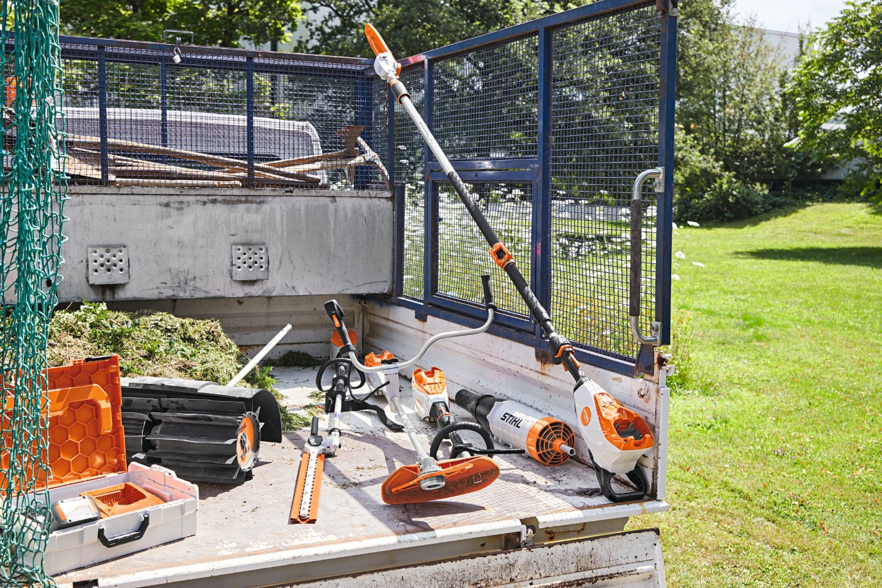 Van with STIHL tools